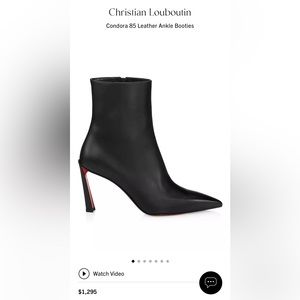 Christian Louboutin Condora 85 Leather Ankle Booties Size 35